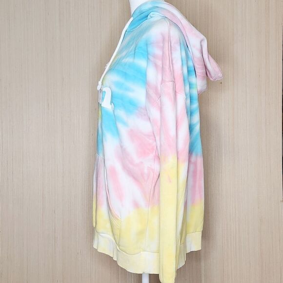 Pawz Dog Mom Tie-Dye Hoodie Pastel Pink Blue Yellow Women's Size Large - Picture 3 of 9